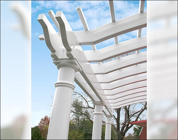 Vinyl Arched Pergola w/Aluminum Inserts 