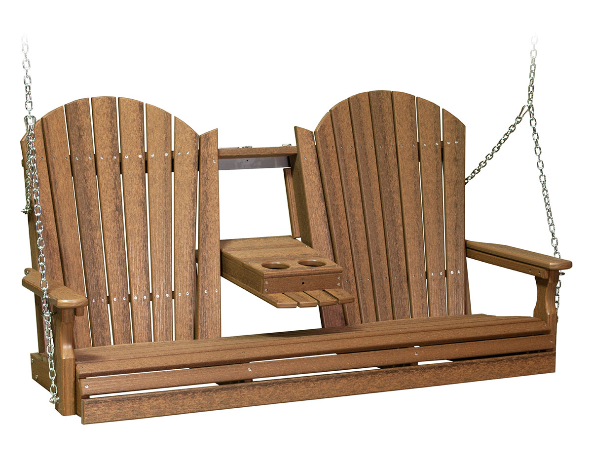 Poly Lumber Natural Finish Adirondack Swing   5 Poly Lumber Natural Finish Adirondack Swing A 