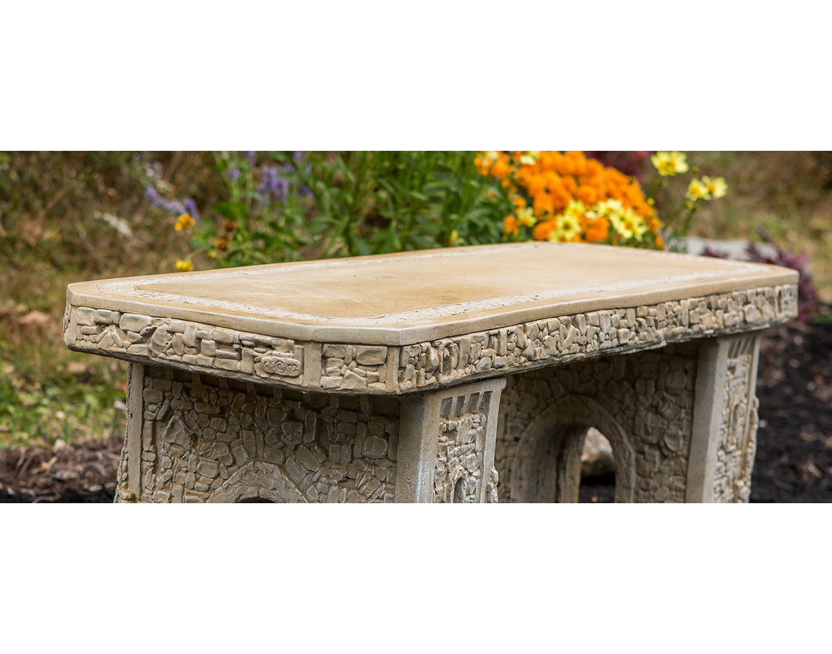 40" Concrete Garden Bench