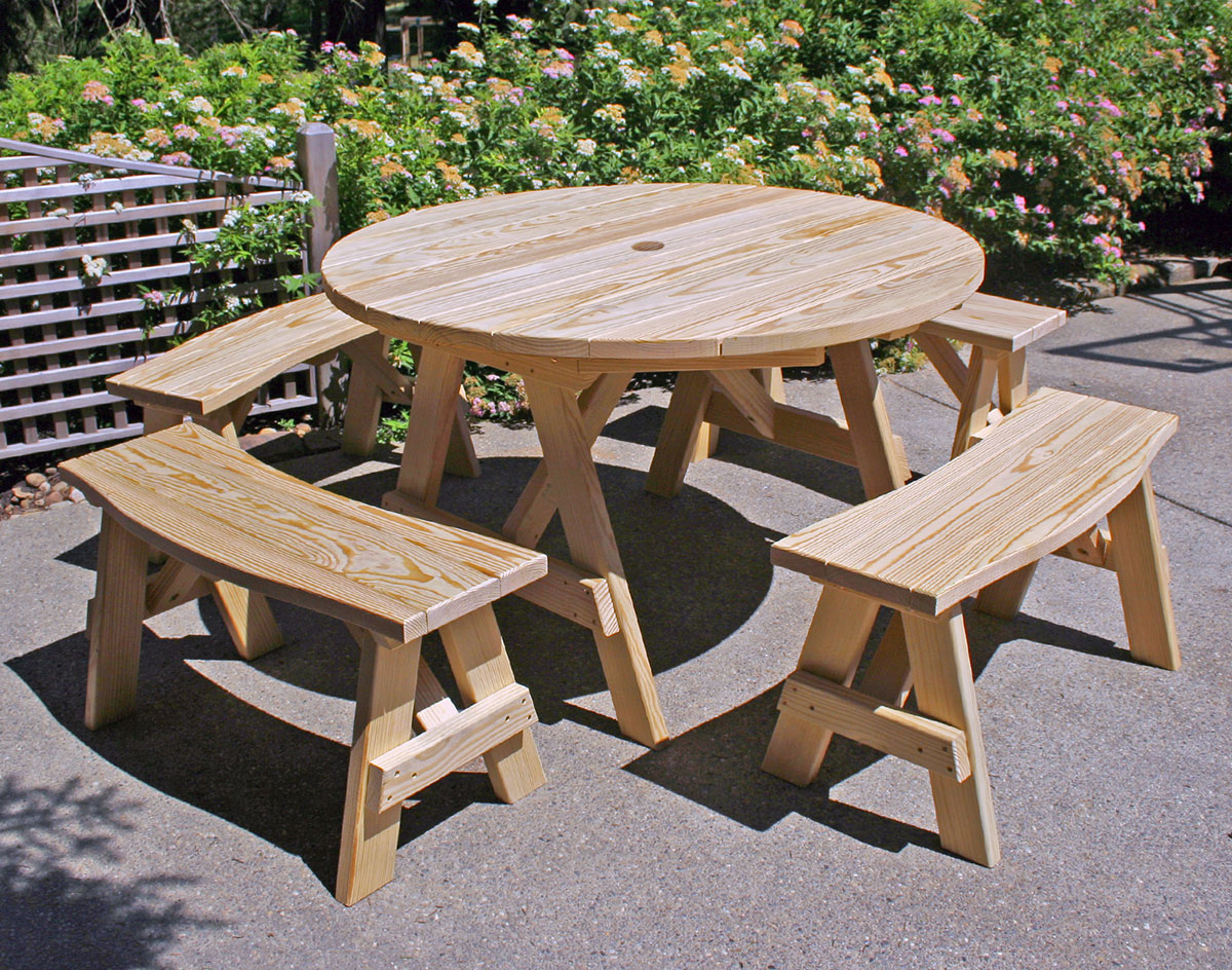 Custome Wood Picnic Table Round Milwaukee Wi Best Home Decor