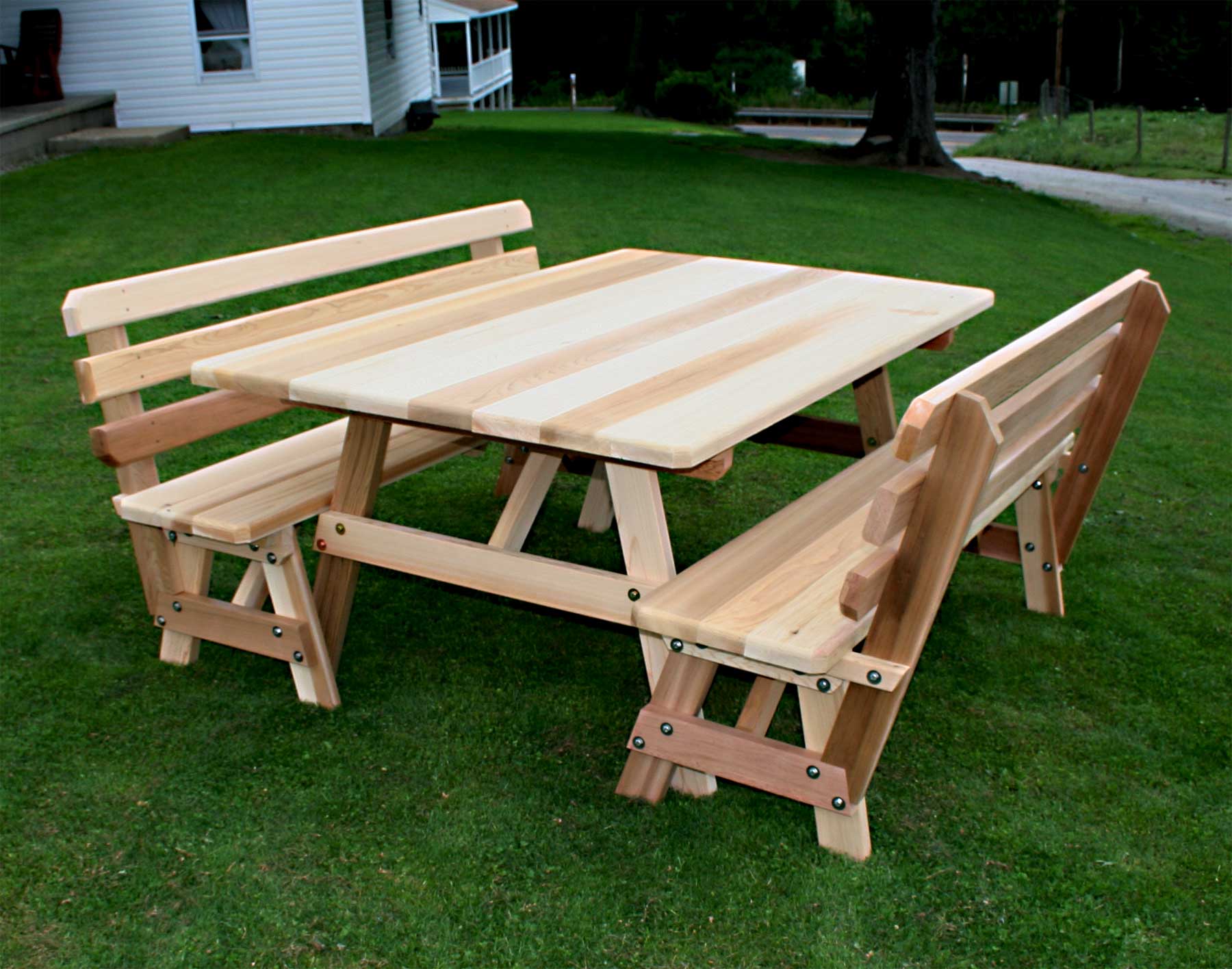 picnic table country kitchen