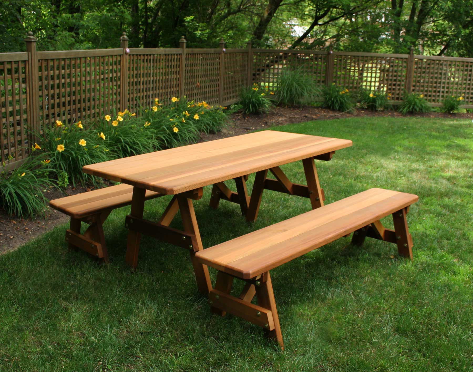 Red Cedar Picnic Table W Benches